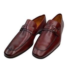 Magnanni Mens Cognac Brown Leather Bit Loafers Dress Shoes 25326 Men Sz 15 EU 48